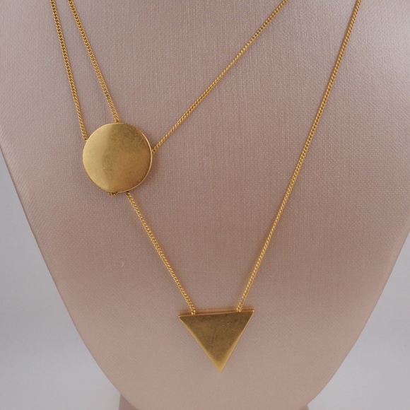 Madewell Jewelry - Madewell Necklace Triangle Circle Geometric Gold